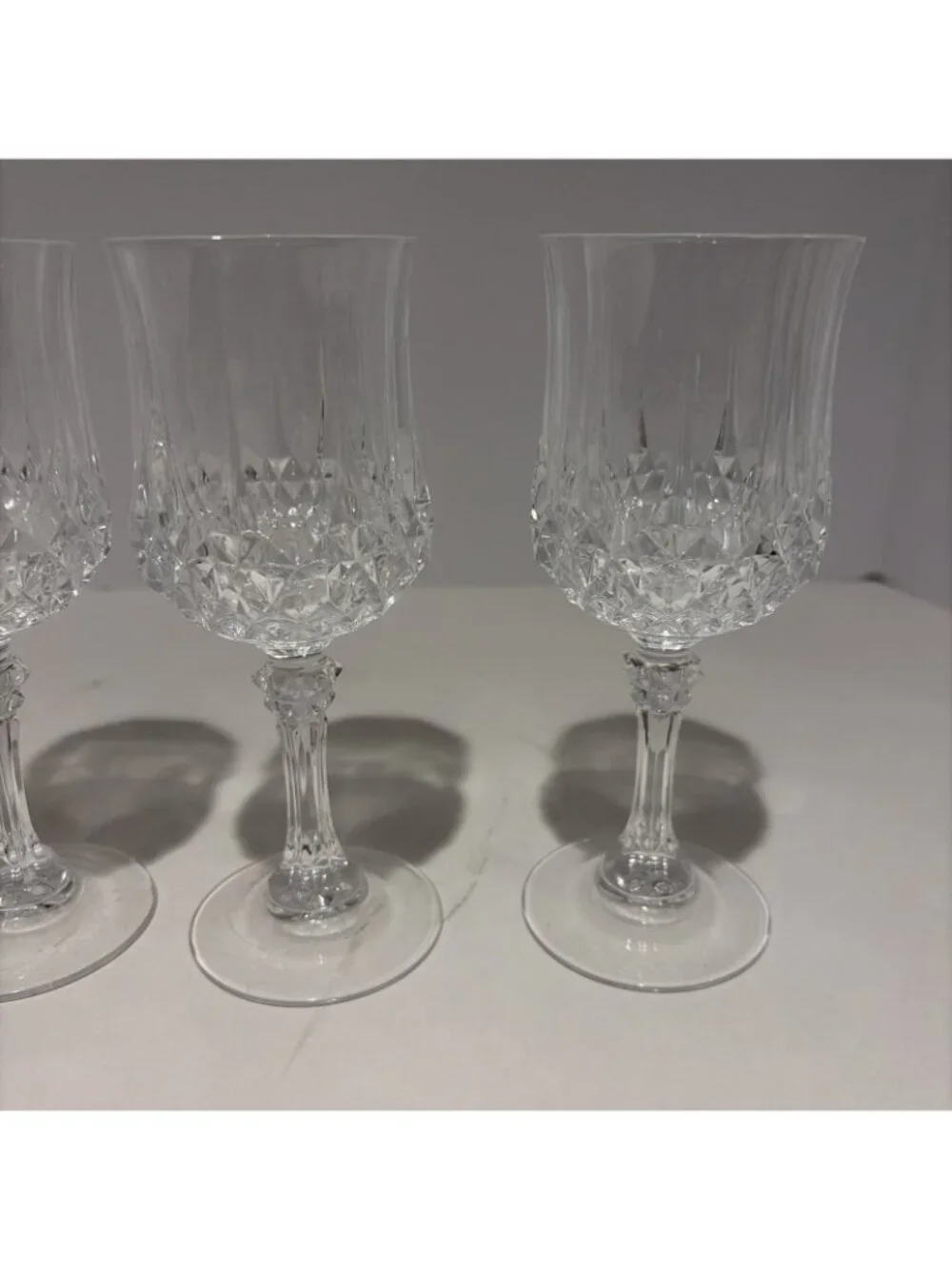 Vintage Cristal D'Arques Longchamp Wine Glasses Lead Crystal 6 Oz Set of 4